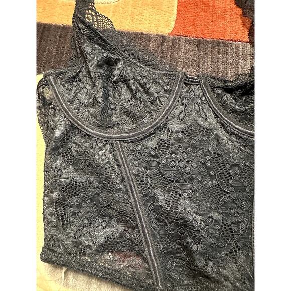 PacSun L.A.HEaRTS Black Elegant Lace Halter Top Corset Size S NWT - Picture 3 of 6